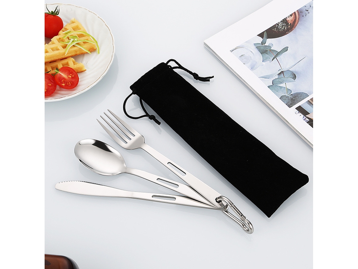 Talheres De Viagem De Aço Inoxidável Com 3 Peças Caixa De Armazenamento Portátil SUNNY SPACES