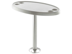 Base Fixa Mesa Oval 68 Cm Prateado 76 X 45 Cmvetus