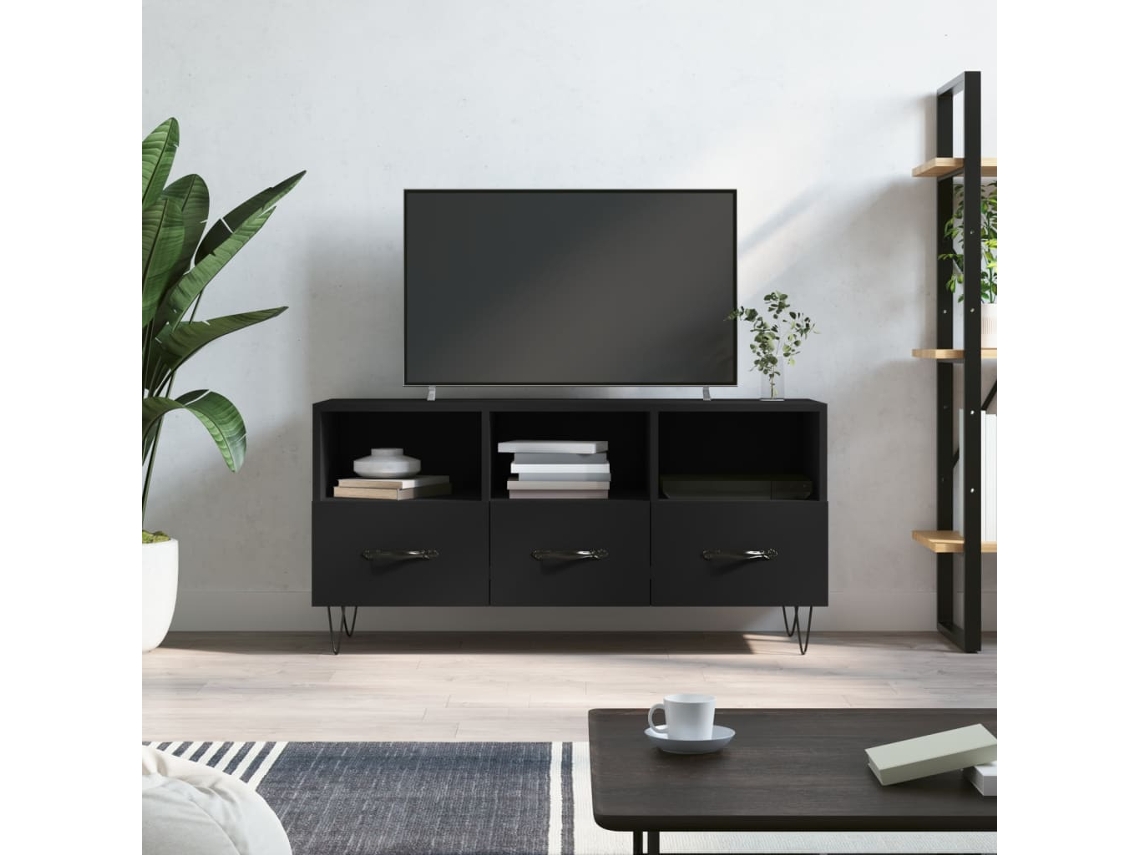 Vidaxl Móvel De Tv 102x36x50 Cm Derivados De Madeira Preto