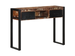 Vidaxl Mesa Consola Multicor 100x35x75 Cm Madeira Maciça Recuperada