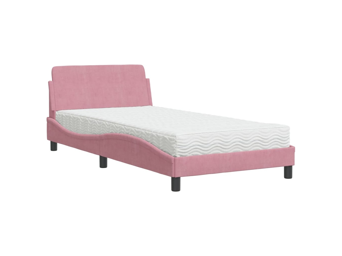 Bed, Beds Vidaxl Cor-de-rosa Veludo (100 X 200 Cm)