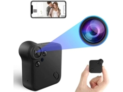 Mini câmera espiã Wi-Fi 1080P HD com visão noturna e detecção de movimento, câmera portátil grande angular para ambientes externos e residenciais
