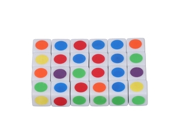 Mali 24 Dados de 6 Lados 16mm Pontos Coloridos para Aprendizagem e Jogos Primárias e Secundárias