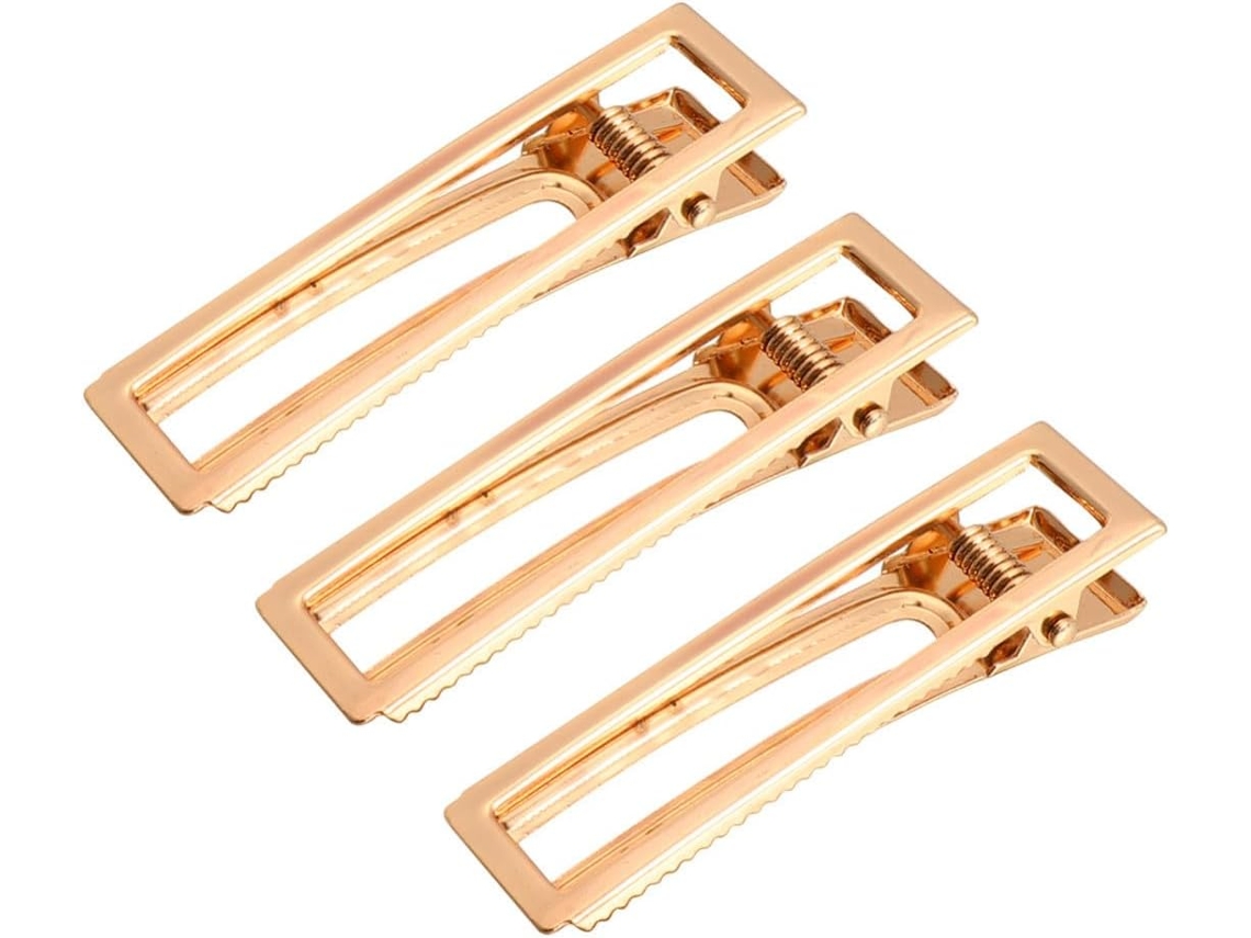 Conjunto De 3 Grampos De Cabelo Em Liga Dourada, Acessórios Elegantes Para Mulheres.