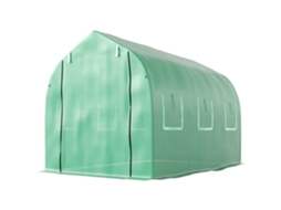 Estufa Tipo Túnel 3x2x2 M De Exterior Com 6 Janelas De Malha E Porta De Cultivos Para Pátio Jardim Verde