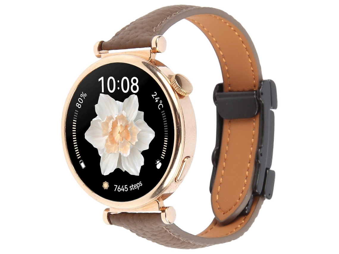 Pulseira De Couro Universal Fina Com Fecho Magnético
