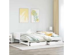Sofá-cama Com Gavetão E Gavetas Sem Colchão 80x200 Cm Branco