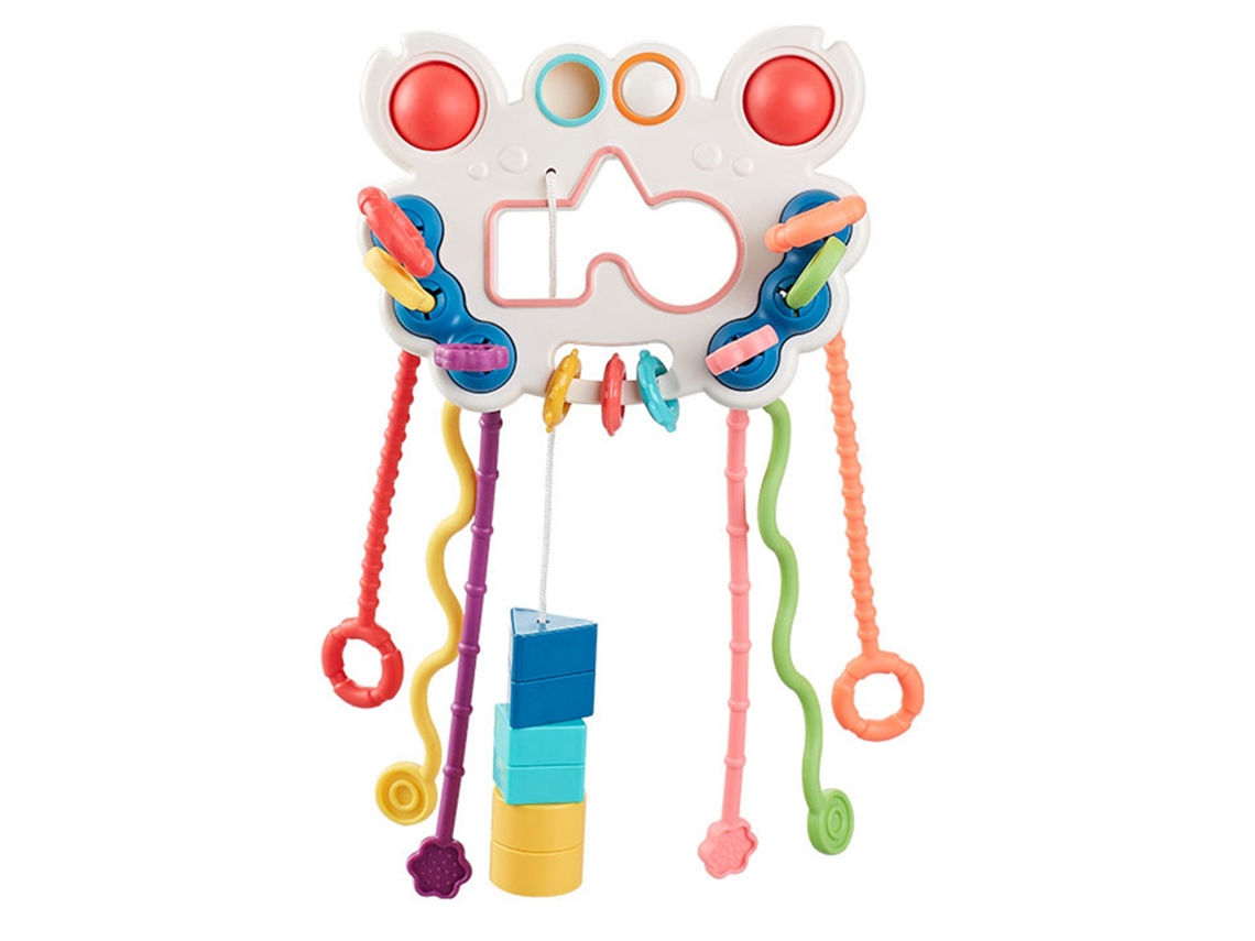 Mali brinquedo de Corda para Puxar Bebê Silicone Mordedor Sensorial Educativo Viagem