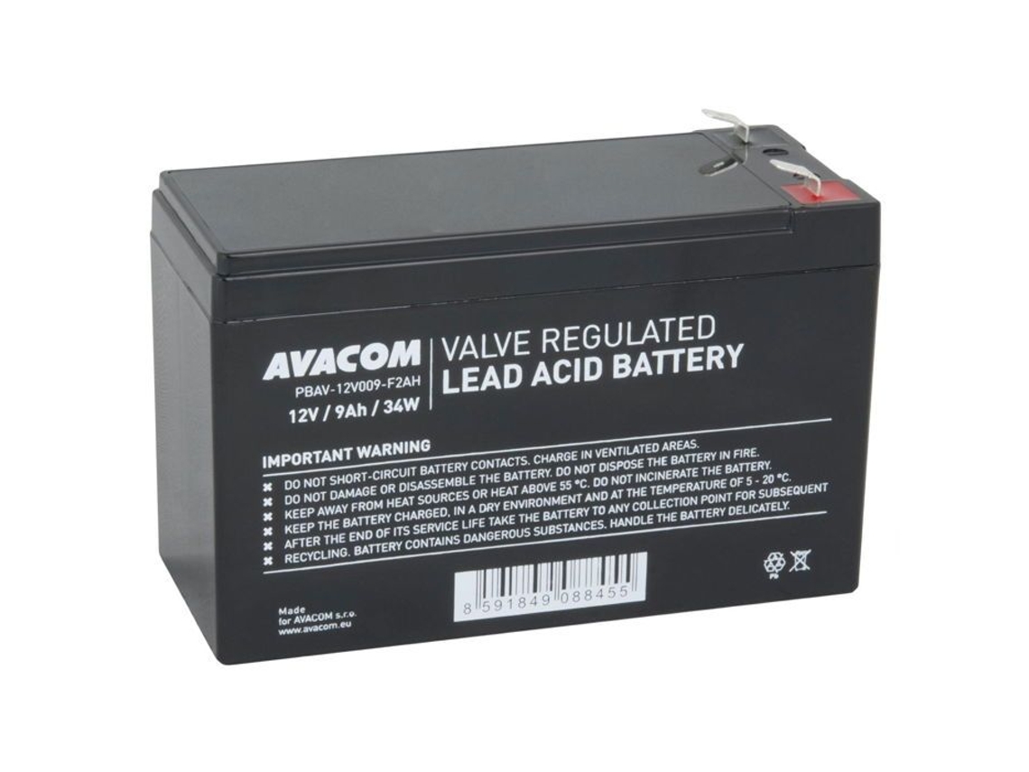Bateria de alta capacidade Avacom 12v 9ah F2