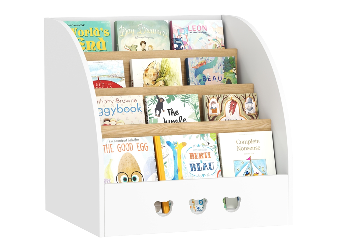 Estante Brinquedos Infantil 4 Níveis 60x53x60 Branca Natural