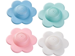 Kit Com 4 Depiladores De Silicone Com Ventosas E Filtro Para Pia