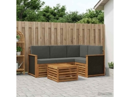 Vidaxl Conjunto De Sofás Para Exterior 5 Pcs Natural E Antracite