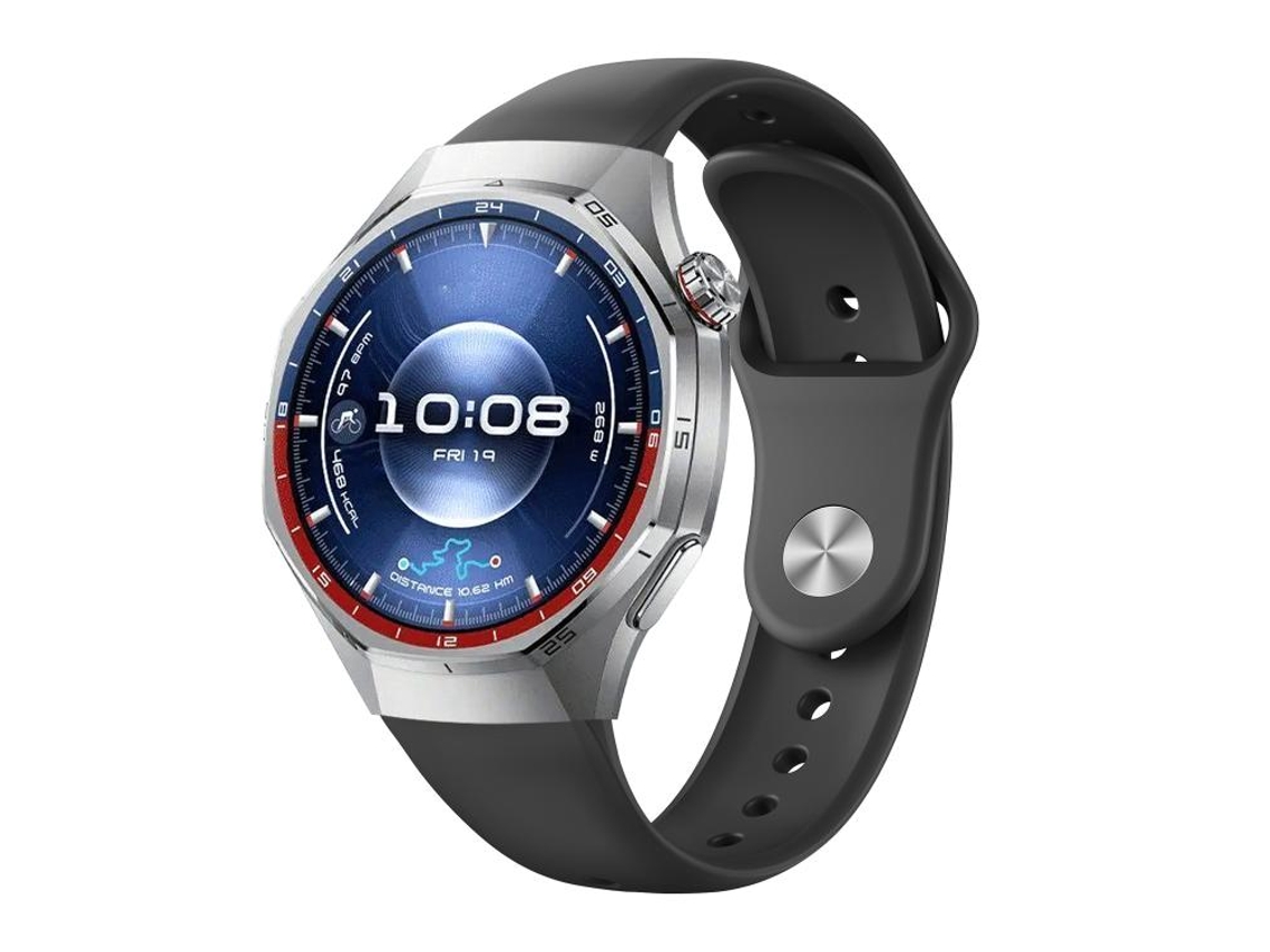 Bracelete para Huawei Watch Gt 6 Pro Silicone Cor Sólida Fivela Reversa Preta XIAOMOYU