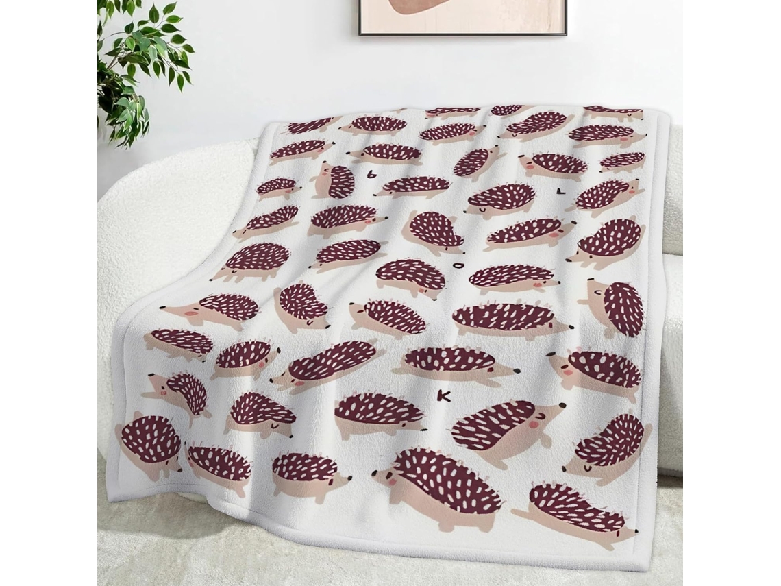 Manta de Desenho Animado com Ouriço cacheiro 130x150 Cm Multifuncional Macia e Aconchegante em Flanela Ideal P