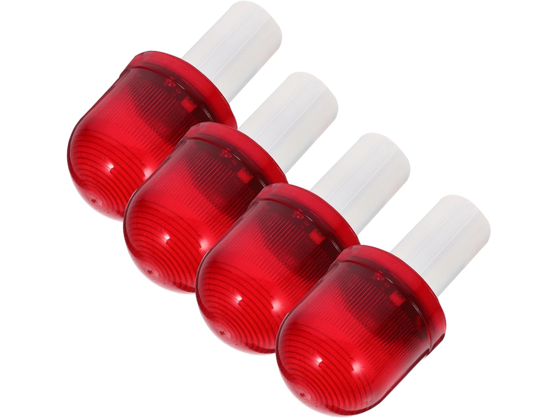 Conjunto De 4 Cones De Trânsito Com Luzes Vermelhas Intermitentes De Alta Frequência.