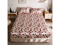 Conjunto De Lençóis Czhhmart, Tecido Fresco Em Seda Artificial 138x190+36cm Acompanha 2 Fronhas. Em Forma De Coração