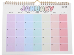 Calendário de Parede 2026, 28 X 21 Cm, em Mensal para Família com e Planejamento Familiar CHABERLU