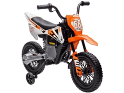 Motocicleta elétrica infantil 12V, com música, rodas de treinamento, para 3-6 anos, laranja | S/MARCA