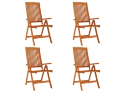 Maison Exclusive - Cadeiras De Jardim Dobráveis 4 Pcs Eucalipto Maciço