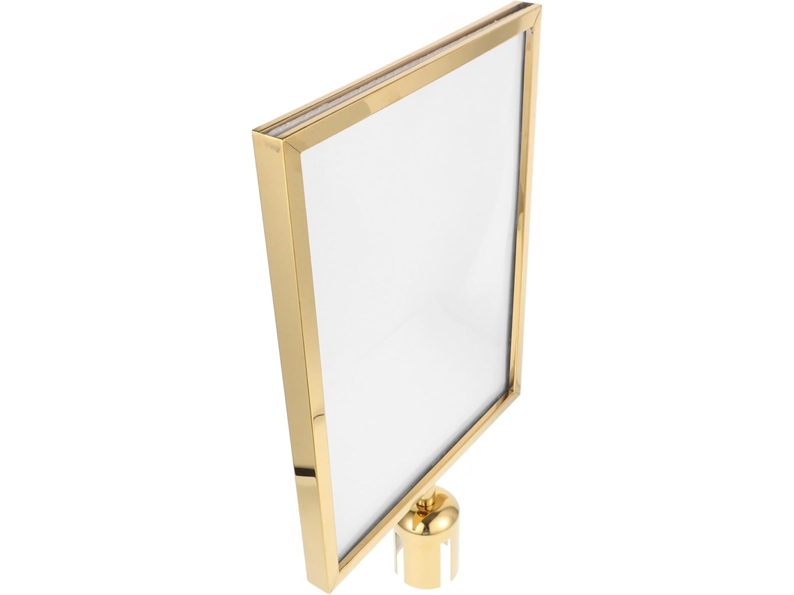 Suporte para Pôster Vertical Stobaza A3 Poste Retrátil com Fita, Moldura de Metal Dourada, Sinalização Escritó