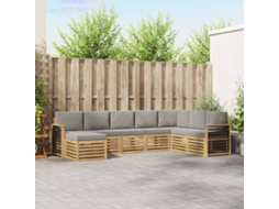 Vidaxl Conjunto De Sofás Para Exterior 8 Pcs Branco E Cinzento-claro