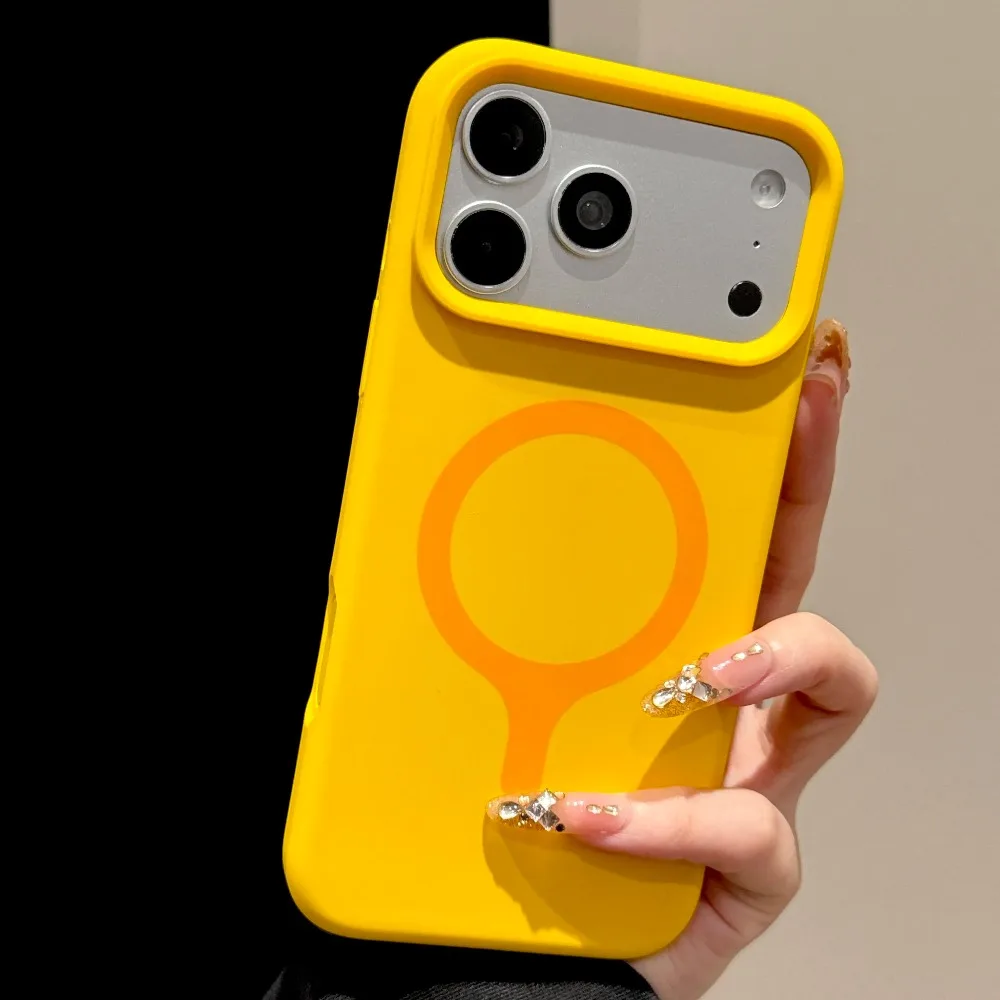 (amarelo, Iphone 17 Pro Max) Capa De Celular Em Silicone Líquido Macio, Compatível Com Magsafe, À Prova De Choque E Resistente A Quedas.