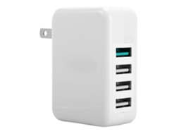 Carregador de Viagem 4 portas USB QC 3.0, com plugue EUA, 100-240V