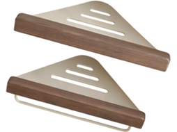 Cesto De Canto Triangular Madeira Artesanal, Prateleira De Parede Triangular Para Organização Espaços Pequenos, Cesto De