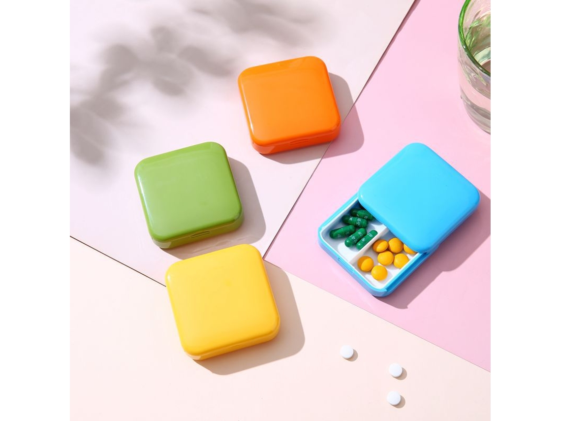 Conjunto De 4 Porta, Comprimidos Portátil, Mini Porta, Comprimidos De Plástico, Ideal Para Armazenar Vitaminas, Medicamentos, Etc. Cores: Azul