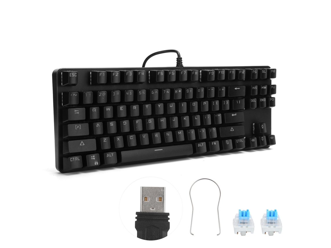 Lurelia Teclado Mecânico 87 Teclas, Abs, Cor Preto Para Pc, Ipad/ios