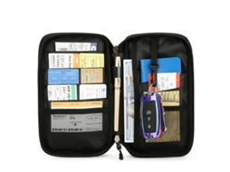 Bolsa Multifuncional Para Guardar Documentos De Identificação, Cor Sólida Preta