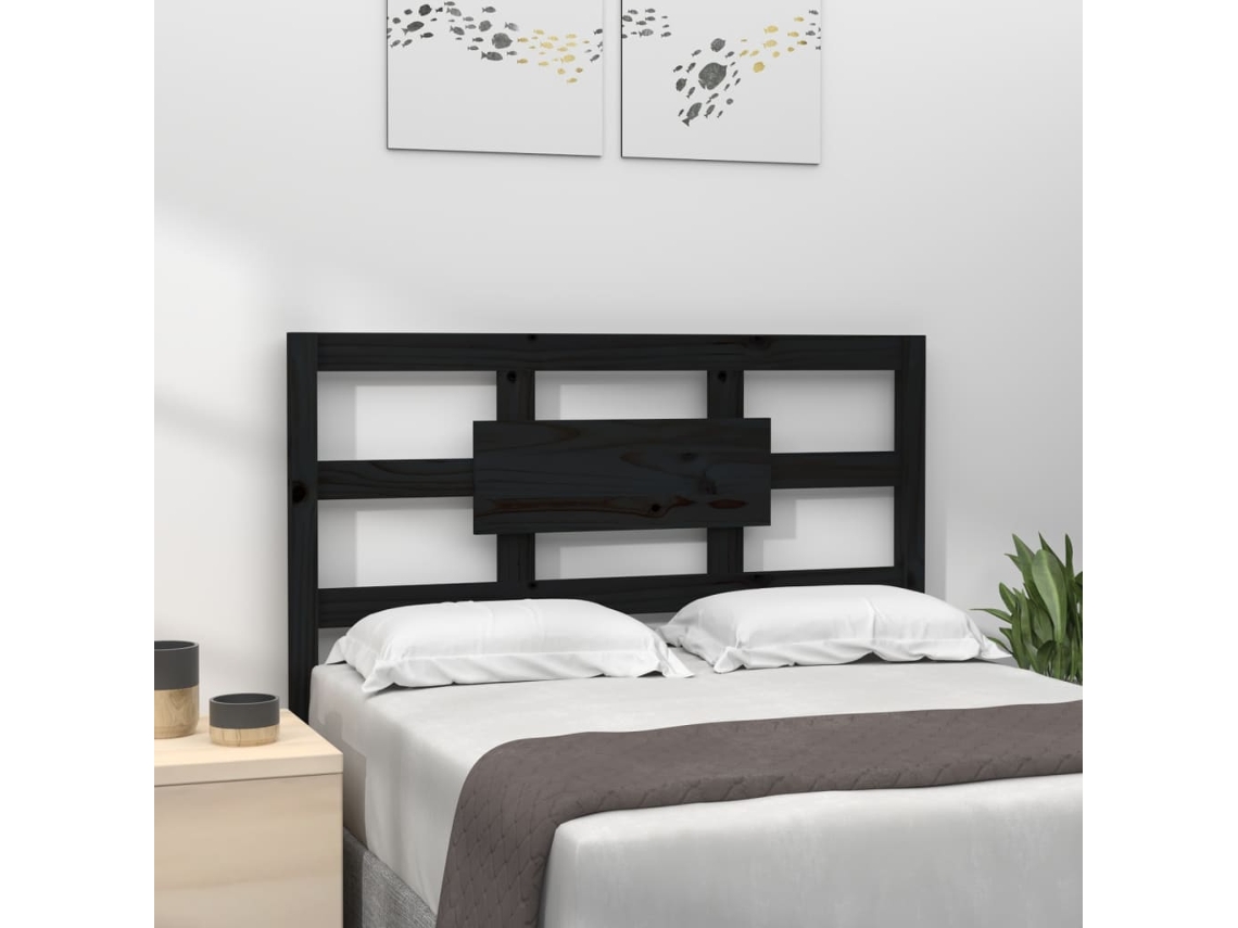 Cabecero 95,5x4x100 cm Pino Macizo Negro