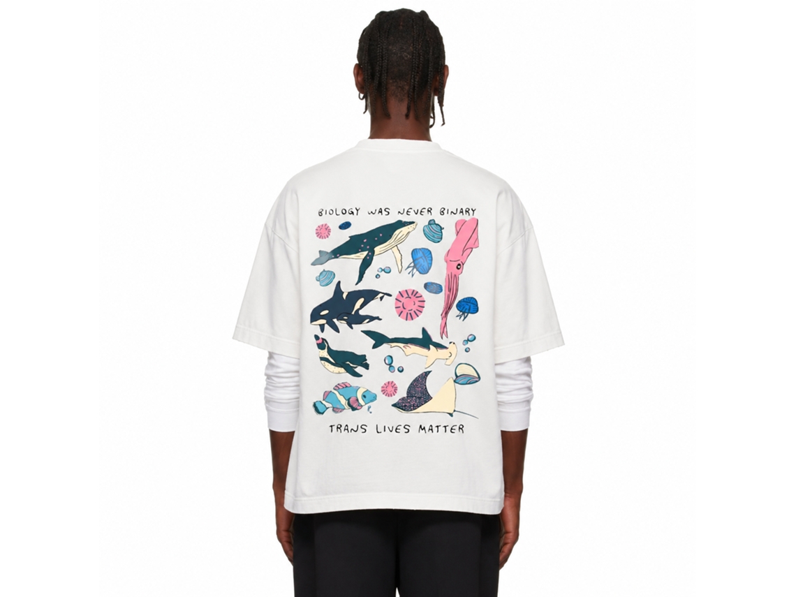 Rockinstone Biology Was Never Binary Ruben T-shirt Unique Designer Style
