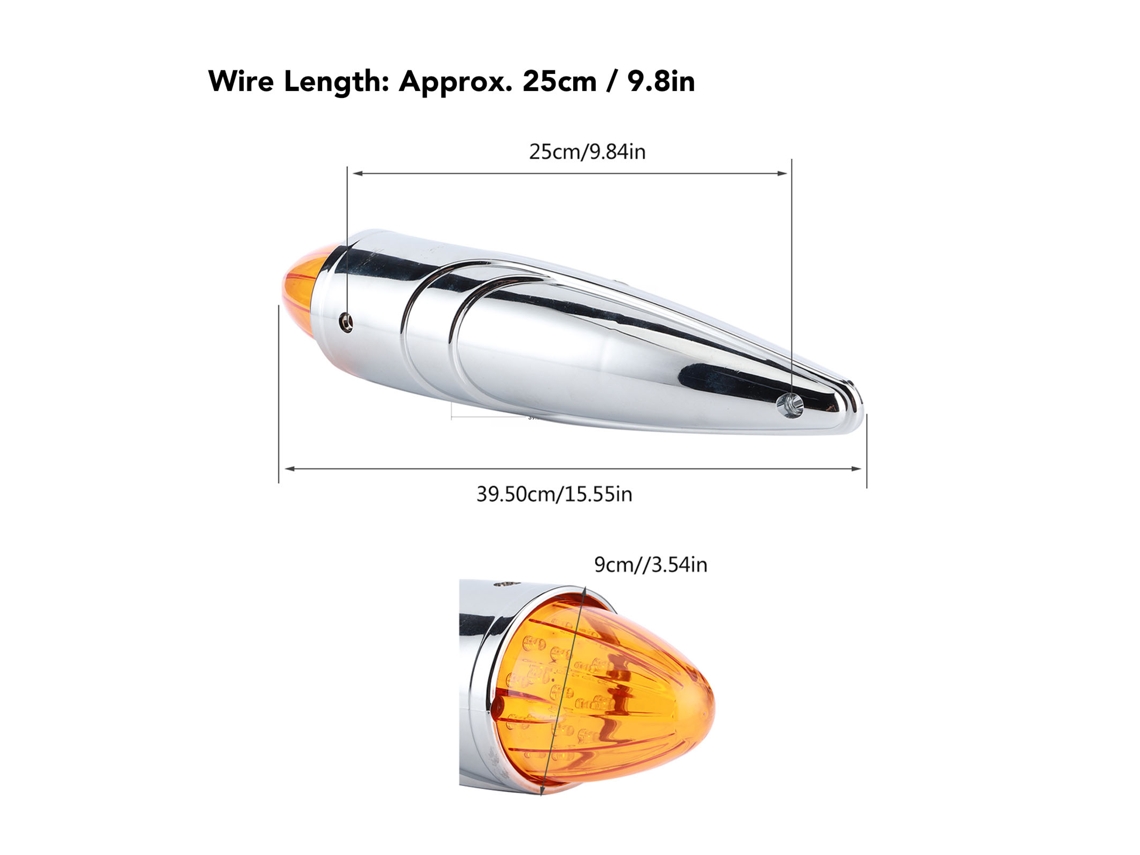 Laxiscreed Luz De Navegação Marinha Amber Ultra Brilhante Com 17 Leds E Acabamento Cromado