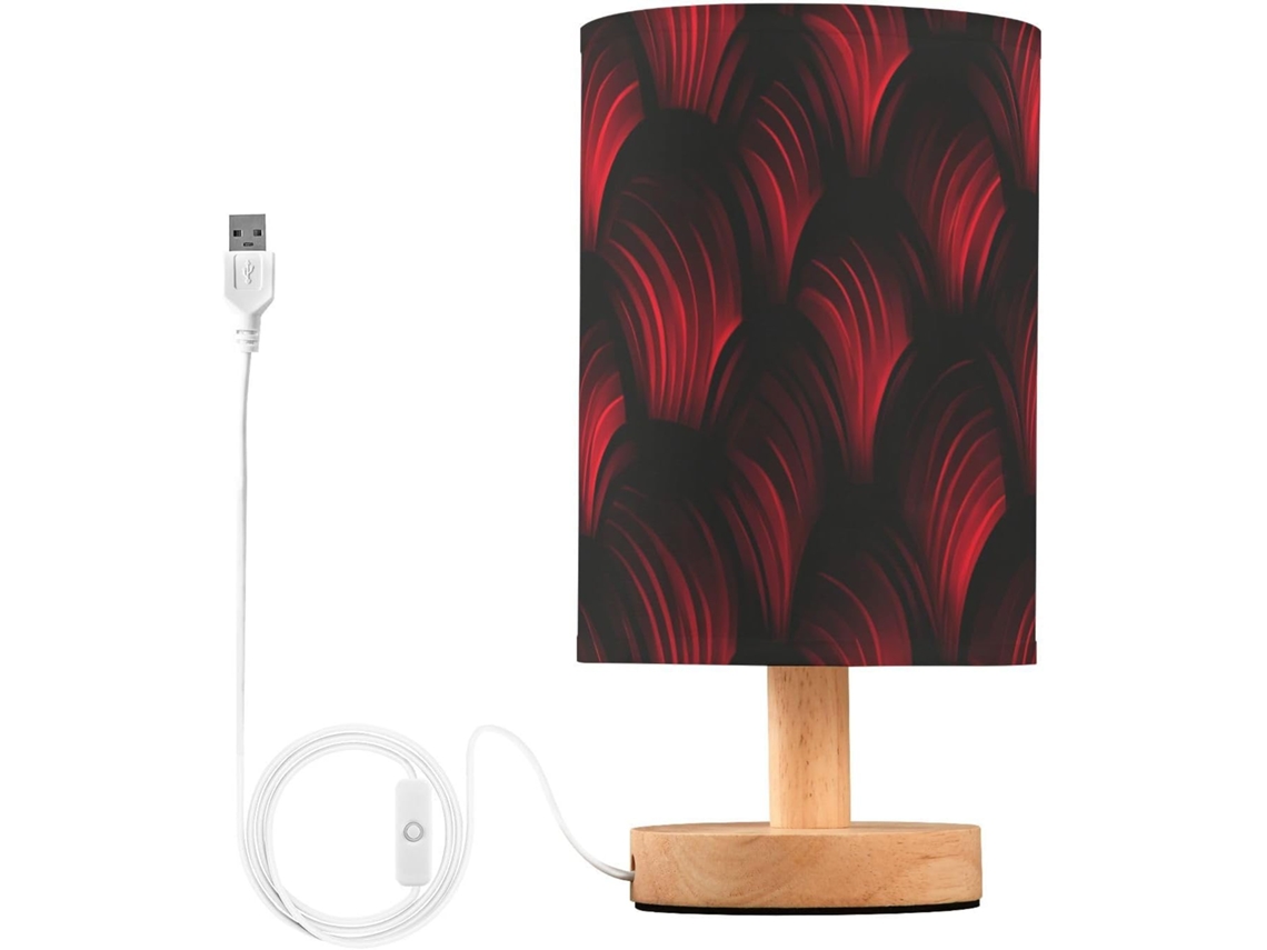 Abajur De Mesa Ruby Wave Para Quarto Infantil, Preto