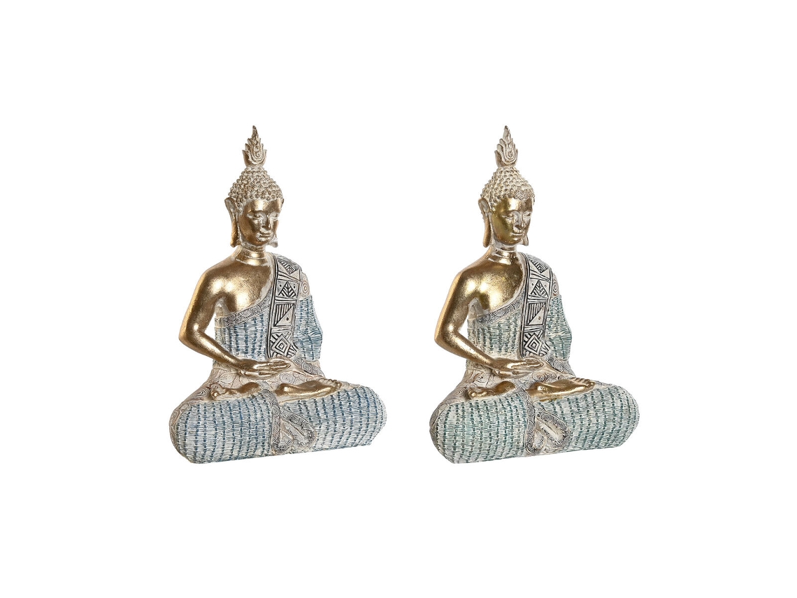 Figura Decorativa DKD HOME DECOR 18,6 x 9,7 x 27 cm Buda Turquesa Oriental Decapé