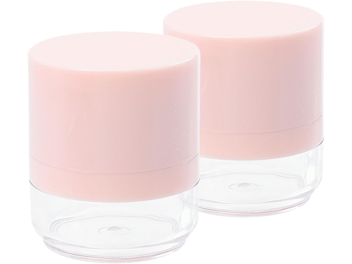 Conjunto De 2 Recipientes Para Pó Em Ps, Mini Compacto Com Esponja Aplicadora, Fácil De Usar.