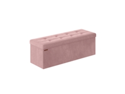 Puff De Almacenamiento Plegable De Terciopelo 110 Cm - Rosa Caramelo
