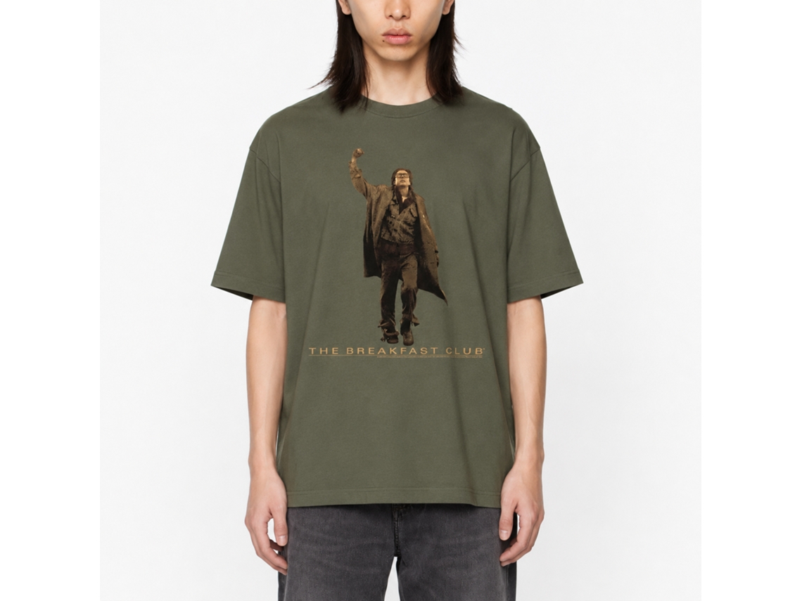 Rockinstone Breakfast Club Movie Vintage Guy Solid Military Green Adult T-shirt Size:l