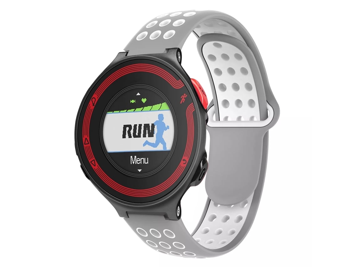 Bracelete de Smartwatch para Garmin Forerunner 220 de silicone respirável perfurada de duas cores (cinza + branco)