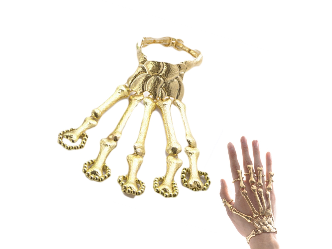 Pulseira De Decoração Com Dedos De Esqueleto Para Halloween
