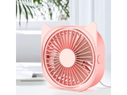 Ventilador Usb Mini Silencioso Recarregável Rosa