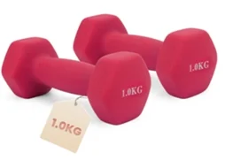 Halteres de Neoprene 2 X 1KG, Pesos Revestidos de Vinil, Ideal Para Treino Fitness, Mulheres, Yoga, Pilates e Exercícios Em Casa.