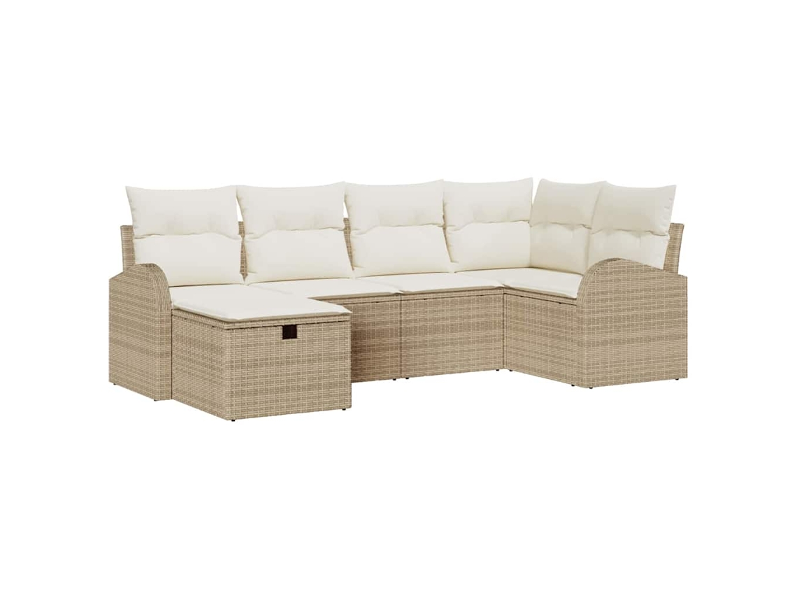 Maison Exclusive - Conjunto De Sofás Com Almofada Manual Bege E Creme Vime Pe