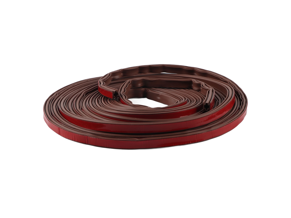 Fita vedação porta janela 6m borracha silicone autoadesiva marrom resistente climática 8mm | S/MARCA