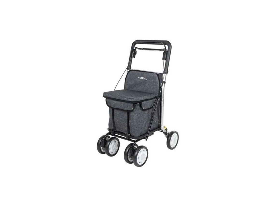 Carrinho De Compras Com Assento 29 L Carlett 800 Cinza Mobio