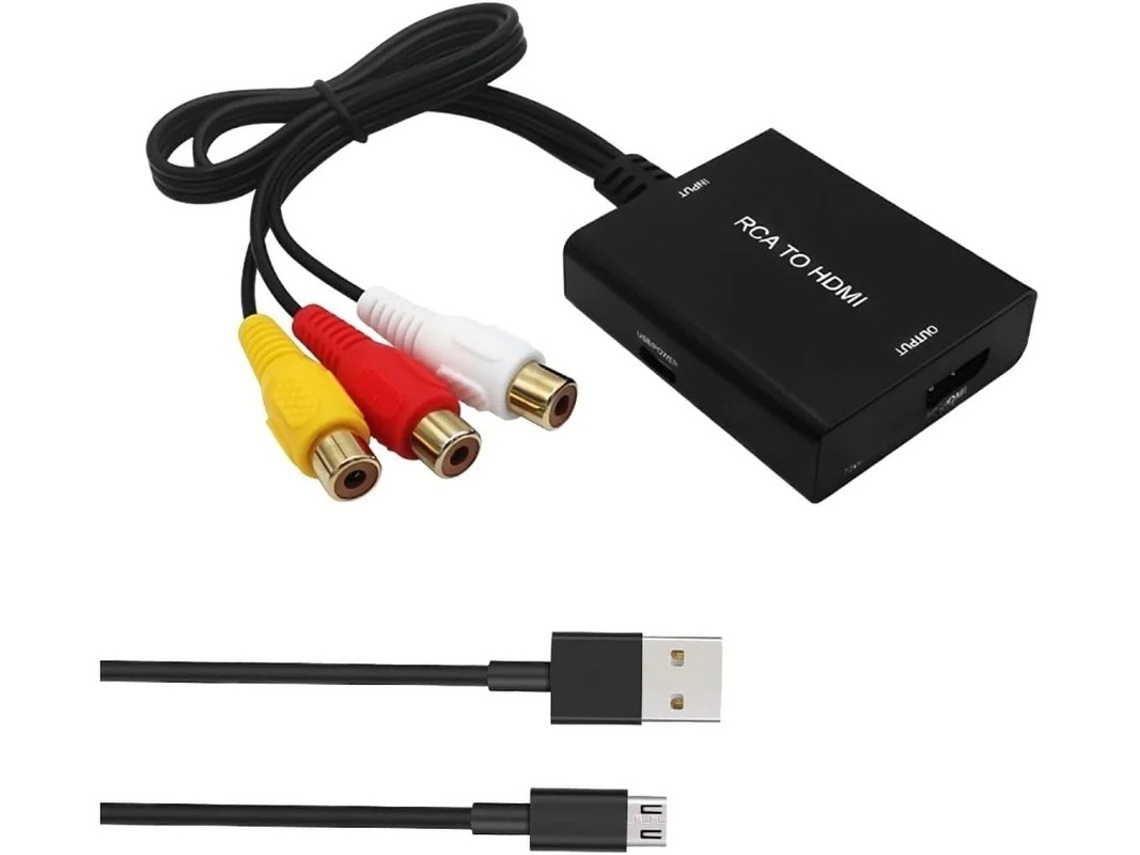 1080p Rca Av Composto Cvbs Para Hdmi Adaptador Conversor Compatível Ps2/ps3, Xbox, Snes, N64 Pal/ntsc Yizhood