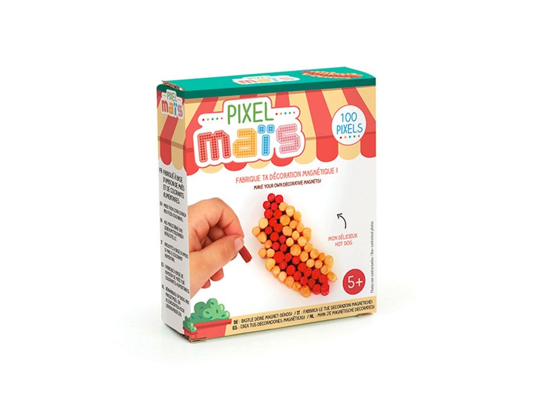 Imán de Comida Basura En Maíz Pixelado Hot Dog GRAINE CRÉATIVE