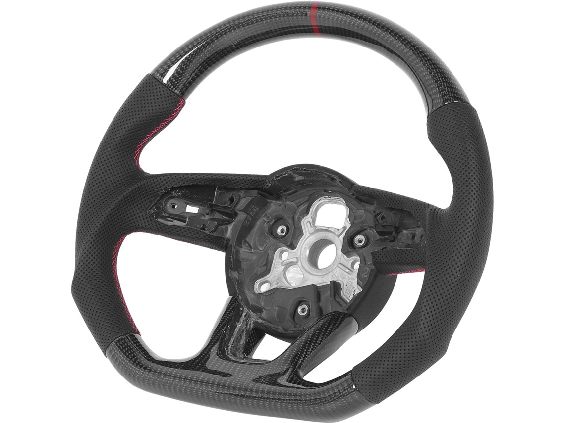 Volante em Fibra de Carbono Nappa Perfurada com Design de Competição para Rs3 S4 S5 2017+, Base Plana SFUSHOS