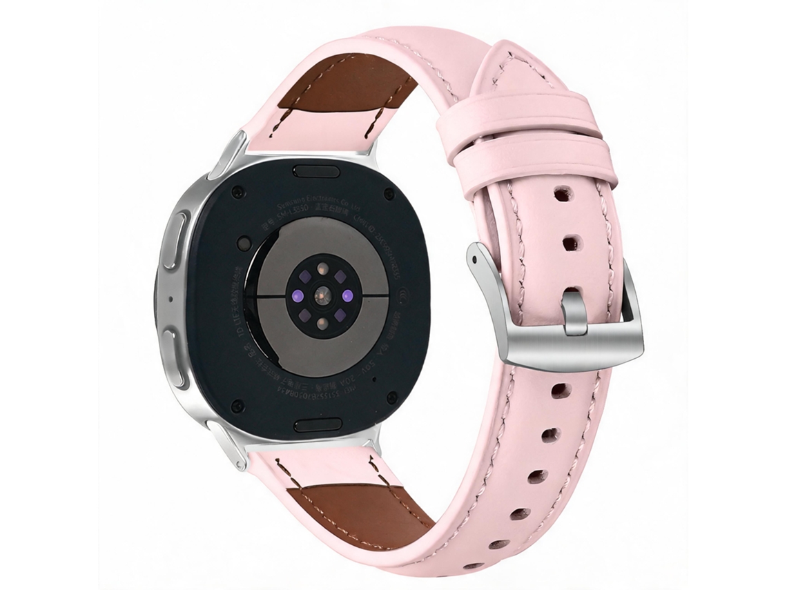 Bracelete Em Couro Sintético Para Samsung Galaxy Watch 9 (40/44 Mm) Rosa